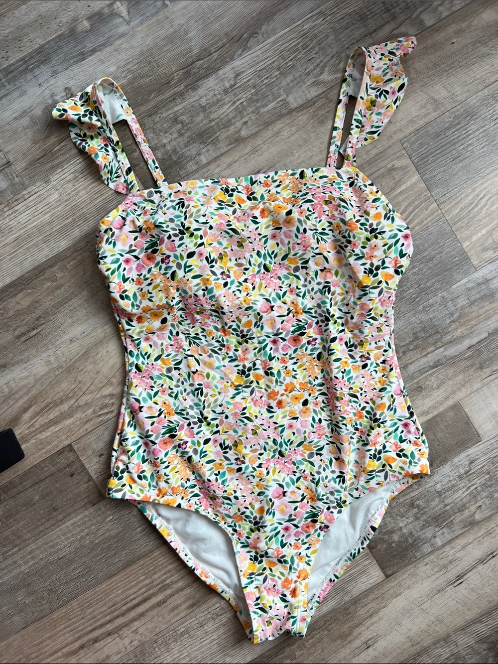 Kona Sol Target Floral One-Piece Swimsuit - Pink, Yellow & Green